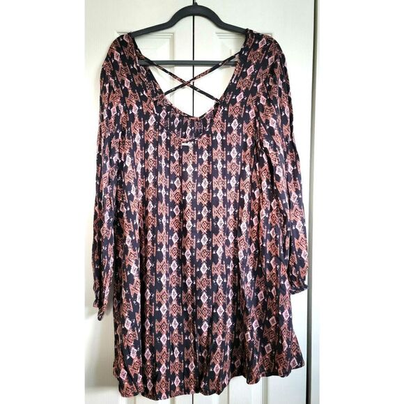 Billabong Women's Peasant Style Southwest Shirt Size Medium Long Sleeves - Picture 2 of 6